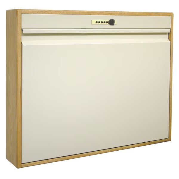 Elite Natural Wood Frame Wall Desk In Oak With Combo Lock (25